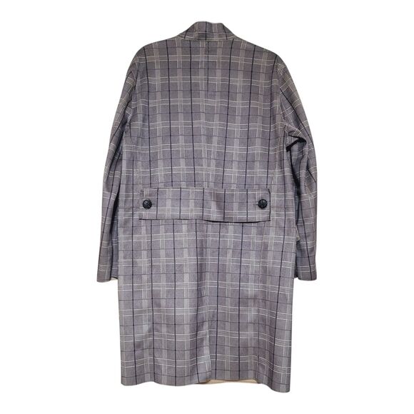 Blank NYC Anthropologie Renegade Gray Plaid Longline Jacket Faux Suede L New - Picture 5 of 9